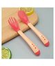 The Cheeky Kidzz Baby Pack of 2 Soft Silicone Feeding Spoon Fork Heat-Resistant Cutlery Spoon Set Safety Self Feeding Learning BPA Free for Babies/New Borns (RED)
