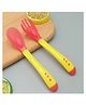 The Cheeky Kidzz Baby Pack of 2 Soft Silicone Feeding Spoon Fork Heat-Resistant Cutlery Spoon Set Safety Self Feeding Learning BPA Free for Babies/New Borns(YELLOW)