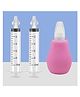 The Cheeky Kidzz Baby Pressure Nasal Syringe Nose Suction With Nasal Aspirator For Babies BPA Free (White And Pink)