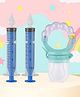 The Cheeky Kidzz Baby Pressure Nasal Syringe Nose Suction With Fruit Feeder Soother Sucker Nibbler Teether For Babies BPA Free (Blue)