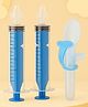 The Cheeky Kidzz Baby Pressure Nasal Syringe Nose Suction With Medicine Spoon Feeder For Babies BPA Free (BLUE)