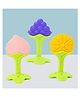 The Cheeky Kidzz Baby Soft Silicone 3 Fruit Shape Standing Teethers| Safe Gum Relief Toy BPA Free Non Toxic For Babies (Multicolors)