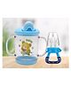 The Cheeky Kidzz Baby Feeding Sipper 200ml Bottle For Water And Milk With Silicone Fruit Nibbler Teether and Feeder (Blue)