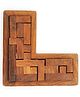 The Puzzl Co - L Shaped Wooden Pentomino Puzzle | 3D Wooden Puzzle for Kids | Brain Teaser Game Educational Puzzle Set for Kids Age 5+ Years | Durable and Sturdy