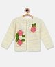 MayRa Knits Knitted Full Sleeves Floral Embroidered Sweater - Cream