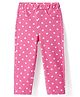 Babyhug Cotton Lycra Knit Full Length Jeggings with Hearts Print - Pink