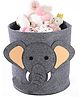 House of Quirk Felt Kids Elephant Laundry Basket Round Storage Basket Laundry Organizer - Dark Grey