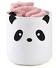 House of Quirk Felt Kids Panda Laundry Basket Round Storage Basket Laundry Organizer - White