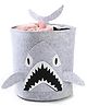 House of Quirk Felt Kids Shark Laundry Basket Round Storage Basket Laundry Organizer - Light Grey
