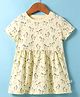 CUCUMBER Sinker Knit Half Sleeves Frock with Unicorn Print - Lemon