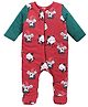 MINI KLUB Cotton Knit Full Sleeves Animals Printed Sleepsuit - Red