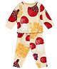 MINI KLUB Cotton Full Sleeves Fruits Printed Coordinating Top & Bottom - Beige