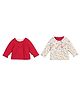 MINI KLUB Cotton Full Sleeves Abstract Printed Reversible Jacket - Pink & White