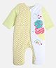 MINI KLUB Cotton Full Sleeves Polka Dots & Ice Cream Printed Romper - Lime