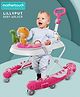 Mothertouch Lillyput Musical  Walker  with Adjustable Parent & Push Handle | 360° Wheel & Feeding Tray - Pink & White