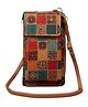 MOMISY Mobile Bag, Cellphone Sling Bag, Card Holder Wallet, Crossbody Bag, PU Leather, for Girls (Checks)