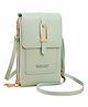 MOMISY Mobile Bag Cellphone Sling Card Holder Wallet Handbag, Transparent Screen, Crossbody Multi-function Shoulder Bag for Girls-Belt (Green)