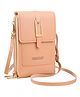 MOMISY Mobile Bag Cellphone Sling Card Holder Wallet Handbag, Transparent Screen, Crossbody Multi-function Shoulder Bag for Girls-Belt (Light Pink)