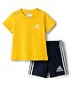 Adidas Kids Cotton Knit Half Sleeves T-Shirt & Short Set With  Logo Print - Yellow & Black