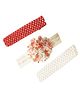 Akinos Kids Set Of 3 Floral Designed Crotcheted Headbands - Red & White