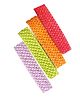 Akinos Kids Set Of 4 Solid Crotcheted Headbands - Green Pink Purple & Orange