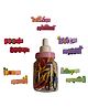 Akinos Kids Set Of 6 Typography Detailed Hair Clips & Rubber Bands Packet In Stylish Bottle - Multi Color