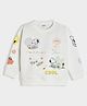 Mi Arcus Peanuts Featuring Full Sleeves Snoopy Patch Detailed Sweatshirt - White