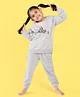 Orange Sugar Cotton Full Sleeves Penguin Printed Sweatshirt & Joggers Set - Grey