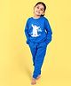 Orange Sugar Cotton Full Sleeves Polar Bear Printed Sweatshirt & Joggers Set - Blue
