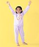 Orange Sugar Cotton Full Sleeves Desserts Printed Sweatshirt & Joggers Set - Lavender