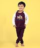 Orange Sugar Cotton Full Raglan Sleeves Jeep & Animals Printed Sweatshirt Joggers Set - Wine