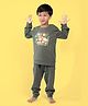 Orange Sugar Cotton Full Sleeves Animals Printed Sweatshirt & Joggers Set - Bottle Green