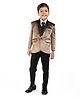 Earth Conscious Velvet Full Sleeves Solid 4 Piece Party Suit Set - Brown