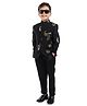 Earth Conscious Full Sleeves Abstract Foil Printed Jodhpuri Blazer & Pant Set - Black