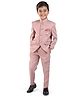 Earth Conscious Full Sleeves Solid Jodhpuri Blazer & Pant Set - Peach