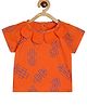 MINI KLUB Cotton Half Sleeves Numerical Printed Top - Orange