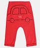 MINI KLUB Cotton Car Patch Embroidered Joggers - Red
