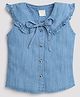 Tiny Girl Sleeveless Frill Detailed Solid Shirt - Light Blue