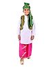 Itsmycostume Cotton Blend Full Sleeves Lace Embellished Punjabi Folk Dance Costume Set - Pink & Green