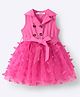 Mark & Mia Cotton Sleeveless Dress with Butterfly Applique - Fushcia