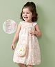 Mark & Mia Sleeveless Frock with Floral Animal Print  & Sling Bag - Beige
