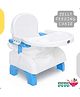 Ehomekart Booster Seat 3 in 1 with Adjustable Tray and Safety Straps, Portable Toddler Chair for Dining Table, Floor Seat, Indoor/Outdoor Use, Compact Fold - Blue