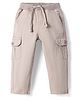 Babyhug Twill Woven Full Length Solid Color Stretchable Trouser with Cargo Pockets - Beige