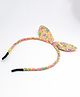 Milyra Bow Applique Detailed & Floral Designed Hair Band - Peach