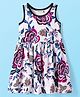 CrayonFlakes Cotton Sleeveless Floral Printed Dress - Off White
