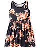 CrayonFlakes Sleeveless Floral Printed Dress - Black