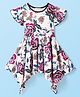 CrayonFlakes Cotton Cap Sleeves Floral Printed Dress - Off White