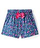 CrayonFlakes Floral Printed Bow Applique Detailed Shorts - Blue