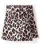 CrayonFlakes Leopard Printed Bow Applique Detailed Skorts - Brown