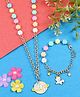 Asthetika Unicorn & Floral Designed Necklace Bracelet Set - Pink